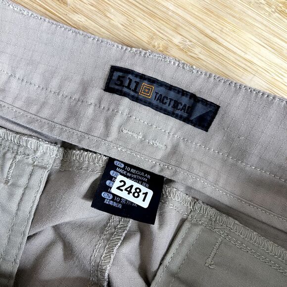 5.11 Tactical Pants Womens Size 10 Utility Ripstop Work Cargo Beige Straight Leg - Picture 4 of 16